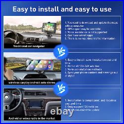 10 Portable Apple Carplay Car Truck Stereo Android Auto GPS Navigation AUX+CAM