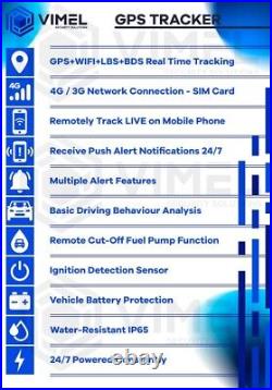 4G Vehicle GPS Tracker Alarm Security System Car Real Time Tracking Mobile Phone