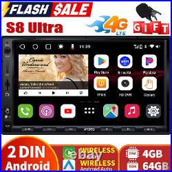 ATOTO S8Ultra 7in 2DIN Car Stereo 4G+64G Wirelss Android Auto &Carplay 4G LTE SD